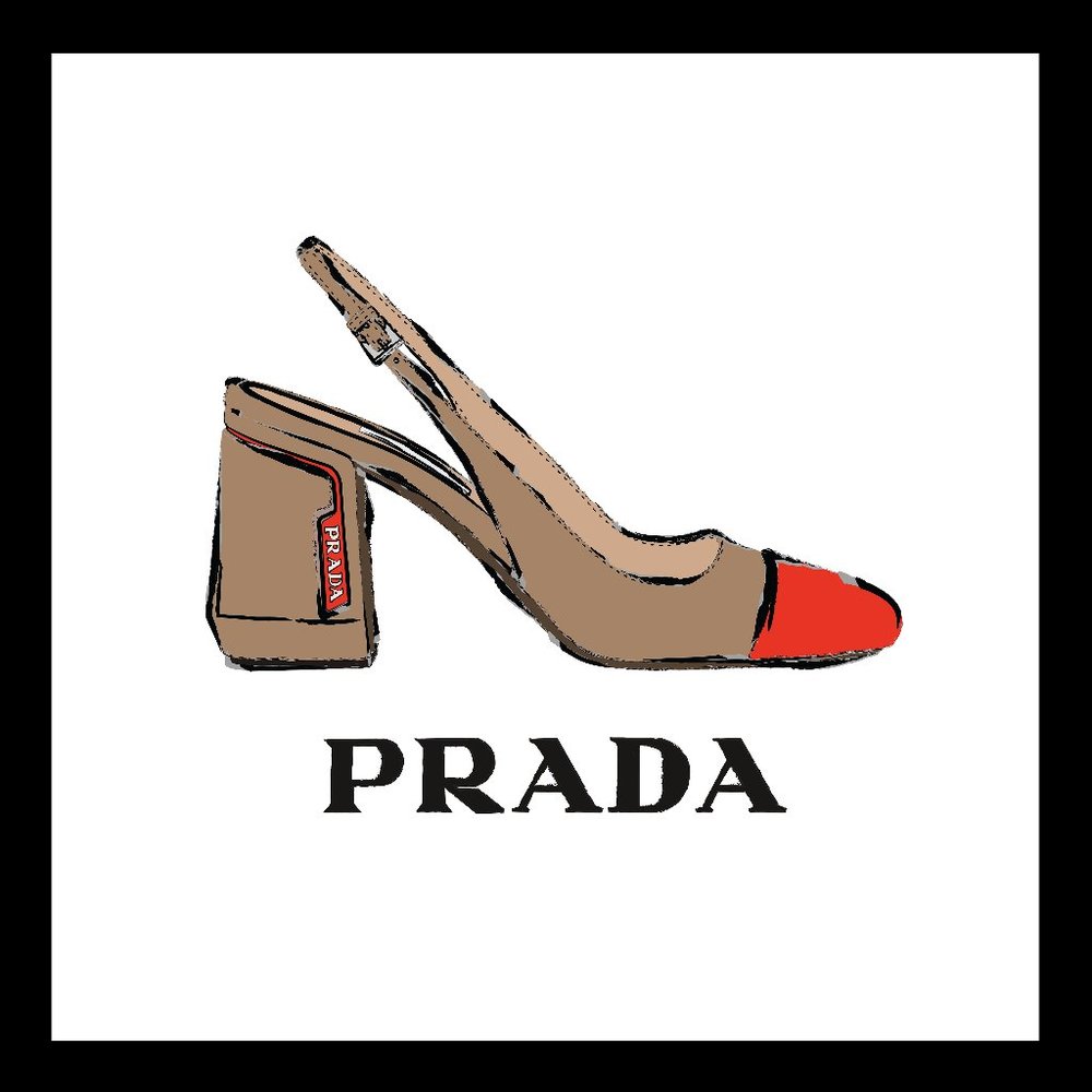 Cap Toe original fashion art. Fan art fashion print in custom frame